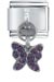 February Amethyst Color Butterfly Italian Charm