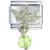 August Peridot Color Baby Angel Italian Charm