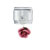 Pink Rose Dangle Italian Charm