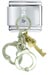 Silver Handcuffs & Gold Key Italian Charm