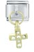 Dangle Golden Rhinestone Cross Dangle Italian Charm