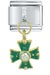 Rhinestone Cross Green Italian Charm