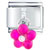 Pink Studded Flower Dangle Italian Charm