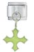 Glow In The Dark Cross Green Dangle Italian Charm