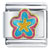Pink Blue Flower Italian Charm