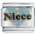 Glitter Turquoise Niece Heart Italian Charm