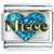 Glitter Blue Niece Heart Italian Charm