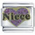 Glitter Purple Niece Heart Italian Charm