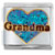 Glitter Blue Grandma Heart Italian Charm