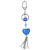 Murano Glass Blue Heart Charms Keychain