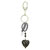 Murano Glass Purple Heart Black Keychain