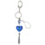 Murano Glass Blue Bead Heart Pendant Charms Keychain
