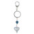 Murano Glass Blue Heart Keychain