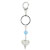 Murano Glass Heart White And Blue Keychain