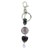 Murano Glass Purple Bead Black Keychain