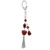 Murano Glass Red Bead Double Strand Keychain
