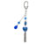 Murano Glass Blue Bead Double Strand Keychain