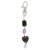 Murano Glass Purple Bead White Keychain