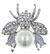 White Bumble Bee Pearl Brooch