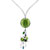 Multi Dangle Round Green Murano Glass Necklace