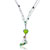 Freshwater Pearl And Green Murano Glass Heart Summer Pendant Necklaces