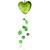 Green Heart With Black Stripes Murano Glass Necklace