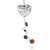 White Zebra Striped Heart Murano Glass Necklace
