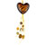Black Striped Amber Heart Murano Glass Necklace