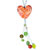 Orange Tiger Stripes Heart Murano Glass Necklace