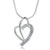 925 Sterling Silver Diamond Accent Dangle Open Heart Love Pendent Necklace 18" Pendant