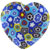 Millefiori Murano Glass Heart Pendant