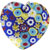 Millefiori Flowers Murano Glass Heart Pendant