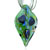 Blue Spots Green Fused Dichroic Glass Pendant