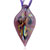 Golden Spots Bean Red Fused Dichroic Glass Pendant