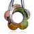 Amber And Green Floret Dichroic Glass Pendant