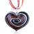 Red White And Golde Spiral Swirl Line Heart Dichroic Glass Pendant Necklace