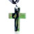 Green And Glitter Yellow Green Cross Dichroic Glass Pendant