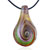 Tan Swirl Drop Murano Glass Pendant