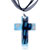Blue And Glitter Blue Cross Dichroic Glass Pendant