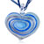 Blue And Golden Spiral Swirl Line Heart Dichroic Glass Pendant