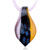 Orange Black And Pink Leaf Dichroic Glass Pendant