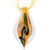 Glitter Yellow And Green Pattern Yellow Leaf Dichroic Glass Pendant