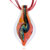 Glitter Green And Yellow Pattern Orange Leaf Dichroic Glass Pendant