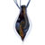 Glitter Yellow And Golden Pattern Black Leaf Dichroic Glass Pendant