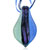 Glitter Purple Black Turquoise And Blue Leaf Dichroic Glass Pendant