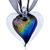 Tan Yellow Green And Blue Gradient Color Heart Dichroic Glass Pendant