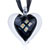 Glitter Golden Spots Black Heart Dichroic Glass Pendant
