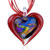 Red Frame Heart Fused Dichroic Glass Pendant