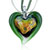 Green Frame Heart Yellow Fused Dichroic Glass Pendant