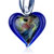 Blue Frame Heart Fused Dichroic Glass Pendant